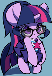 Size: 862x1260 | Tagged: safe, artist:ccc, derpibooru import, sci-twi, twilight sparkle, pony, unicorn, equestria girls, equestria girls series, blushing, clothes, cute, equestria girls ponified, female, geode of telekinesis, glasses, magical geodes, mare, pixiv, ponified, solo, swimsuit, twiabetes, unicorn sci-twi