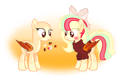 Size: 2746x1679 | Tagged: safe, artist:vixenfin, derpibooru import, oc, oc only, oc:caramel nibbles, bat pony, pony, bat pony oc, blaze (coat marking), blushing, bow, clothes, fangs, female, hair bow, mare, reference sheet, simple background, solo, sweater, transparent background