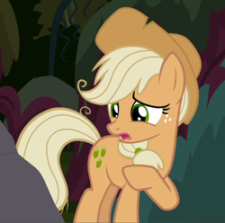 Size: 946x939 | Tagged: safe, derpibooru import, screencap, mean applejack, pony, the mean 6, clone, cropped, female, open mouth, solo