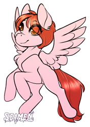 Size: 522x738 | Tagged: safe, artist:seamen, derpibooru import, oc, oc only, oc:weathervane, pegasus, pony, chest fluff, explicit source, female, flying, mare, spread wings, wings