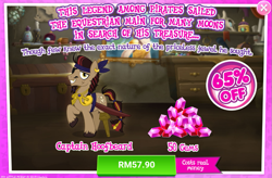 Size: 1033x678 | Tagged: safe, derpibooru import, idw, spoiler:comic, spoiler:comic13, spoiler:comic14, advertisement, captain hoofbeard, costs real money, crack is cheaper, gameloft, gem, idw showified, male, official, sale, stallion