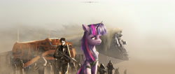 Size: 5101x2160 | Tagged: safe, artist:aidelank, derpibooru import, twilight sparkle, twilight sparkle (alicorn), alicorn, human, armor, baserunner, female, gun, mare, science fiction, spaceship, vehicle, weapon