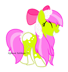 Size: 456x480 | Tagged: safe, artist:xylenneisnotamazing, derpibooru import, oc, oc:strawberry cupcake, earth pony, pony, base used, bow, female, hair bow, mare, simple background, solo, transparent background