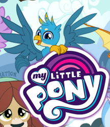 Size: 369x427 | Tagged: safe, derpibooru import, gallus, griffon, cropped, gameloft, loading screen, my little pony logo