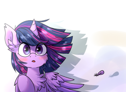 Size: 1744x1280 | Tagged: safe, artist:kaliner123, derpibooru import, twilight sparkle, twilight sparkle (alicorn), alicorn, pony, blushing, cheek fluff, chest fluff, cute, ear fluff, feather, female, looking at you, mare, solo, twiabetes