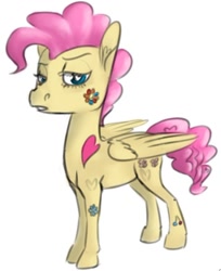 Size: 580x711 | Tagged: safe, artist:tempusfidgets, derpibooru import, oc, oc only, oc:glamfluff, pegasus, pony, female, heart eyes, simple background, solo, tattoo, wingding eyes