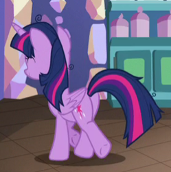 Size: 272x273 | Tagged: safe, derpibooru import, screencap, twilight sparkle, twilight sparkle (alicorn), alicorn, pony, best gift ever, cropped, plot, solo, twibutt