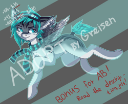 Size: 1840x1509 | Tagged: safe, artist:fkk, artist:greisen, derpibooru import, oc, oc:nayhade, pegasus, pony, collaboration, adoptable, auction, female, mare, solo