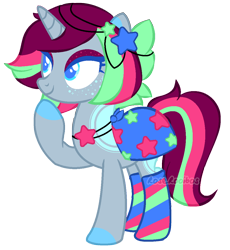 Size: 1004x1092 | Tagged: safe, artist:roserooibos, derpibooru import, oc, oc only, oc:madeira, pony, unicorn, clothes, cute, female, freckles, mare, simple background, skirt, socks, solo, striped socks, transparent background