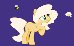 Size: 1785x1105 | Tagged: safe, artist:cringequeen-festival, derpibooru import, oc, oc:bumble bee, earth pony, pony, adoptable, base used, female, freckles, mare, offspring, parent:big macintosh, parent:pinkie pie, parents:pinkiemac, purple background, simple background, solo
