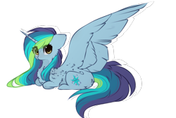 Size: 1553x1045 | Tagged: safe, artist:little-sketches, derpibooru import, oc, oc only, oc:everfree, alicorn, pony, alicorn oc, chibi, female, mare, prone, simple background, solo, transparent background