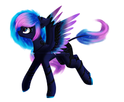 Size: 1697x1405 | Tagged: safe, artist:bastet-catmew, derpibooru import, oc, oc only, oc:brianna, pegasus, pony, colored wings, female, mare, multicolored wings, simple background, solo, transparent background