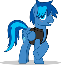 Size: 859x901 | Tagged: safe, artist:mlp-trailgrazer, derpibooru import, oc, oc:karma calm, pegasus, pony, blue eyes, commission, male, simple background, solo, transparent background, underhoof