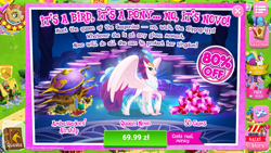 Size: 1280x720 | Tagged: safe, derpibooru import, queen novo, sunburst, classical hippogriff, hippogriff, my little pony: the movie, advertisement, costs real money, crack is cheaper, gameloft, looking at you, official, sale, solo