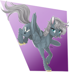 Size: 1024x1071 | Tagged: safe, artist:firimil, derpibooru import, oc, oc only, oc:wingsong, pegasus, pony, female, folded wings, gradient background, mare, simple background, solo, transparent background, unshorn fetlocks