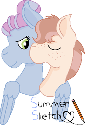 Size: 298x439 | Tagged: safe, artist:summersketch-mlp, derpibooru import, oc, oc only, oc:cursive quill, oc:turquoise edge, earth pony, pegasus, pony, female, kindverse, male, offspring, parent:coco pommel, parent:limestone pie, parent:trenderhoof, parent:zephyr breeze, parents:trenderpommel, parents:zephyrstone, simple background, straight, transparent background