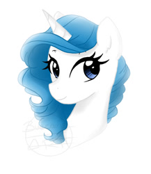 Size: 800x920 | Tagged: safe, artist:h0mi3, derpibooru import, oc, oc only, oc:sapphire blue, pony, unicorn, bust, offspring, parent:fancypants, parent:rarity, parents:raripants, portrait, simple background, solo, white background