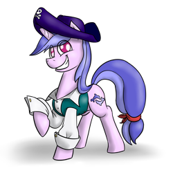 Size: 2000x2000 | Tagged: safe, artist:timsplosion, derpibooru import, sea swirl, seafoam, pony, unicorn, background pony, clothes, costume, female, hat, mare, mario party, mario party 2, pirate hat, simple background, smiling, solo, transparent background