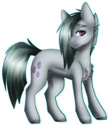 Size: 581x672 | Tagged: safe, artist:sketchykohaidraws, derpibooru import, marble pie, earth pony, pony, chest fluff, cutie mark, female, hair over one eye, lidded eyes, looking at you, mare, sidemouth, simple background, smiling, solo, transparent background