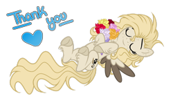 Size: 1024x609 | Tagged: safe, artist:mintoria, derpibooru import, oc, oc:dusty, pegasus, pony, bouquet, eyes closed, female, mare, simple background, solo, transparent background