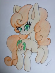 Size: 2448x3264 | Tagged: safe, artist:luxiwind, derpibooru import, carrot top, golden harvest, pony, simple background, traditional art, white background