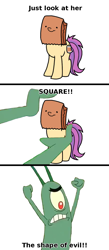 Size: 700x1610 | Tagged: safe, artist:paperbagpony, derpibooru import, oc, oc:paper bag, comic, funny, meme, paper bag, plankton, spongebob squarepants, the fry cook games