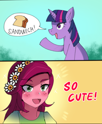 Size: 540x659 | Tagged: safe, artist:tzc, derpibooru import, gloriosa daisy, twilight sparkle, unicorn twilight, pony, unicorn, equestria girls, cropped, daisylight, female, lesbian, pictogram, shipping