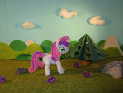 Size: 1333x1000 | Tagged: safe, artist:malte279, derpibooru import, sweetie belle, apple tree, chenille, chenille stems, chenille wire, craft, food, pipe cleaner sculpture, pipe cleaners, tree