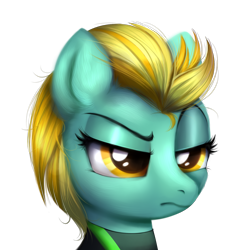 Size: 1772x1845 | Tagged: safe, artist:confetticakez, derpibooru import, lightning dust, pegasus, pony, the washouts (episode), angry, annoyed, clothes, displeased, female, mare, raised eyebrow, simple background, solo, the washouts, transparent background, uniform, washouts uniform