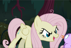 Size: 1371x940 | Tagged: safe, derpibooru import, screencap, mean fluttershy, bird, pony, the mean 6, clone, cropped, cruel, female, flutterbitch, open mouth, sinister