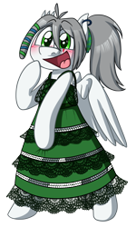 Size: 1290x2147 | Tagged: safe, artist:alittleofsomething, derpibooru import, oc, oc only, oc:umbra winterdance, pegasus, pony, bipedal, blushing, clothes, dress, female, mare, open mouth, simple background, solo, transparent background