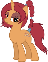 Size: 2212x2839 | Tagged: safe, artist:duskthebatpack, derpibooru import, oc, oc only, oc:trail blaze, pony, unicorn, commission, cutie mark, female, lidded eyes, mare, show accurate, simple background, solo, tail wrap, transparent background, vector