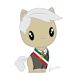 Size: 1500x1500 | Tagged: safe, artist:archooves, derpibooru import, oc, earth pony, pony, andres manuel lopez obrador, cute, cutie mark crew, mexico, ponified, solo, toy