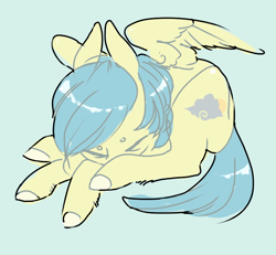 Size: 708x653 | Tagged: safe, artist:amphoera, derpibooru import, oc, oc:venti via, pegasus, pony, cute, sleeping