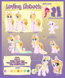 Size: 998x1200 | Tagged: safe, artist:unisoleil, derpibooru import, oc, oc only, oc:loving lizbeth, crystal pony, dragon, earth pony, pony, clothes, crystallized, dress, female, gala dress, mare, reference sheet