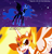 Size: 912x950 | Tagged: safe, derpibooru import, edit, edited screencap, screencap, daybreaker, nightmare moon, alicorn, pony, a royal problem, c.s. lewis, cropped, crown, ethereal mane, hoof shoes, jewelry, mane of fire, regalia, starry mane, text