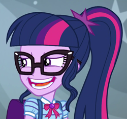 Size: 1160x1080 | Tagged: safe, derpibooru import, screencap, sci-twi, twilight sparkle, better together, equestria girls, star crossed, cropped, faic, geode of telekinesis, magical geodes, nervous, solo