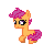Size: 50x50 | Tagged: safe, artist:generalrex, derpibooru import, scootaloo, pony, animated, behaving like a dog, browser ponies, chasing own tail, cute, cutealoo, gif, pixel art, solo, spinning, wingless