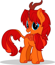 Size: 827x965 | Tagged: safe, artist:mlp-trailgrazer, derpibooru import, oc, oc only, oc:goldenfox, kirin, sounds of silence, commission, kirin-ified, male, simple background, smiling, solo, species swap, transparent background