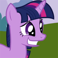 Size: 200x200 | Tagged: safe, derpibooru import, screencap, twilight sparkle, unicorn twilight, pony, unicorn, friendship is magic, season 1, animated, awkward, female, gif, grin, looking at you, mare, nervous, nervous grin, picture for breezies, shifty eyes, smiling, solo