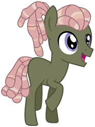 Size: 706x949 | Tagged: safe, artist:otakuchicky1, derpibooru import, oc, earth pony, pony, male, offspring, parent:burnt oak, parent:tree hugger, simple background, solo, teenager, transparent background