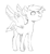 Size: 1106x1200 | Tagged: safe, artist:amphoera, derpibooru import, oc, oc:venti via, pegasus, pony, lineart, simple background, solo, white background