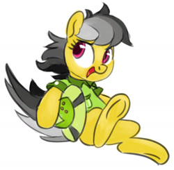 Size: 1280x1254 | Tagged: safe, artist:aemantaslim, derpibooru import, daring do, pegasus, pony, atg 2018, bottomless, clothes, cute, daring dorable, female, hat, mare, newbie artist training grounds, open mouth, simple background, solo, underhoof, white background