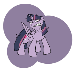 Size: 800x800 | Tagged: safe, artist:bennimarru, derpibooru import, mean twilight sparkle, alicorn, season 8, the mean 6, clone, flat colors, folded wings, simple background, sneer, solo, transparent background