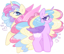 Size: 1280x1098 | Tagged: safe, artist:euphoriapony, derpibooru import, princess gold lily, princess sterling, alicorn, pony, duo, simple background, transparent background