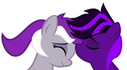 Size: 1250x690 | Tagged: safe, artist:kiodima, derpibooru import, oc, oc:kioshka, oc:yunia, pony, eyes closed, kissing, shipping, simple background, transparent background, vector