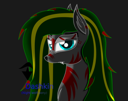 Size: 4220x3339 | Tagged: safe, artist:dashkin, artist:daszkin, derpibooru import, oc, oc only, wolf pony, bust, cute, huge mane, lidded eyes, portrait, solo, straps, vector