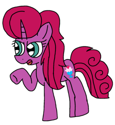 Size: 994x1080 | Tagged: safe, artist:徐詩珮, derpibooru import, oc, oc:betty pop, pony, unicorn, my little pony: the movie, angry, magical lesbian spawn, next generation, offspring, parent:glitter drops, parent:tempest shadow, parents:glittershadow, simple background, transparent background