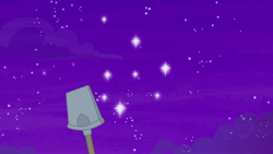 Size: 1280x720 | Tagged: safe, derpibooru import, screencap, a rockhoof and a hard place, constellation, night, no pony, rockhoof's shovel, shovel, sky, stars, ursa major (constellation)