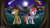 Size: 5775x3252 | Tagged: safe, artist:raspberrystudios, derpibooru import, doctor whooves, oc, pony, bush, doctor who, evil eyes, excited, mare in the moon, memories of blue, moon, pointing, scared, scenery, shooting star, tardis, town, tree